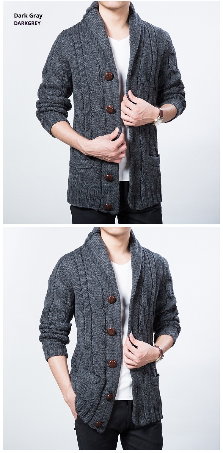 niño Niño Niño Niño Fuente transfronteriza Abrigo de lana informal para hombre Primavera y otoño Nuevo estilo Cárdigan de punto Solapa grande Tallas grandes De moda_voghion.com