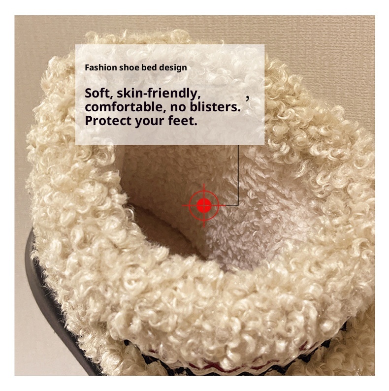 Zees Qidan Shoe Factory Women's Winter Snow Boots Korean Style Fleece-Lined Warm High-Top EVA Thick Sole Non-Slip Heel Cotton_voghion.com