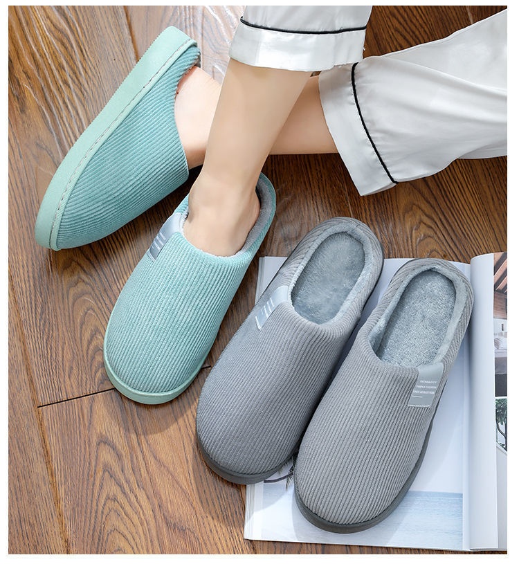 Zees Fluffy para mulheres, para uso doméstico no outono e inverno, sapatos de maternidade quentes com forro de lã, sola grossa de algodão para casais._voghion.com