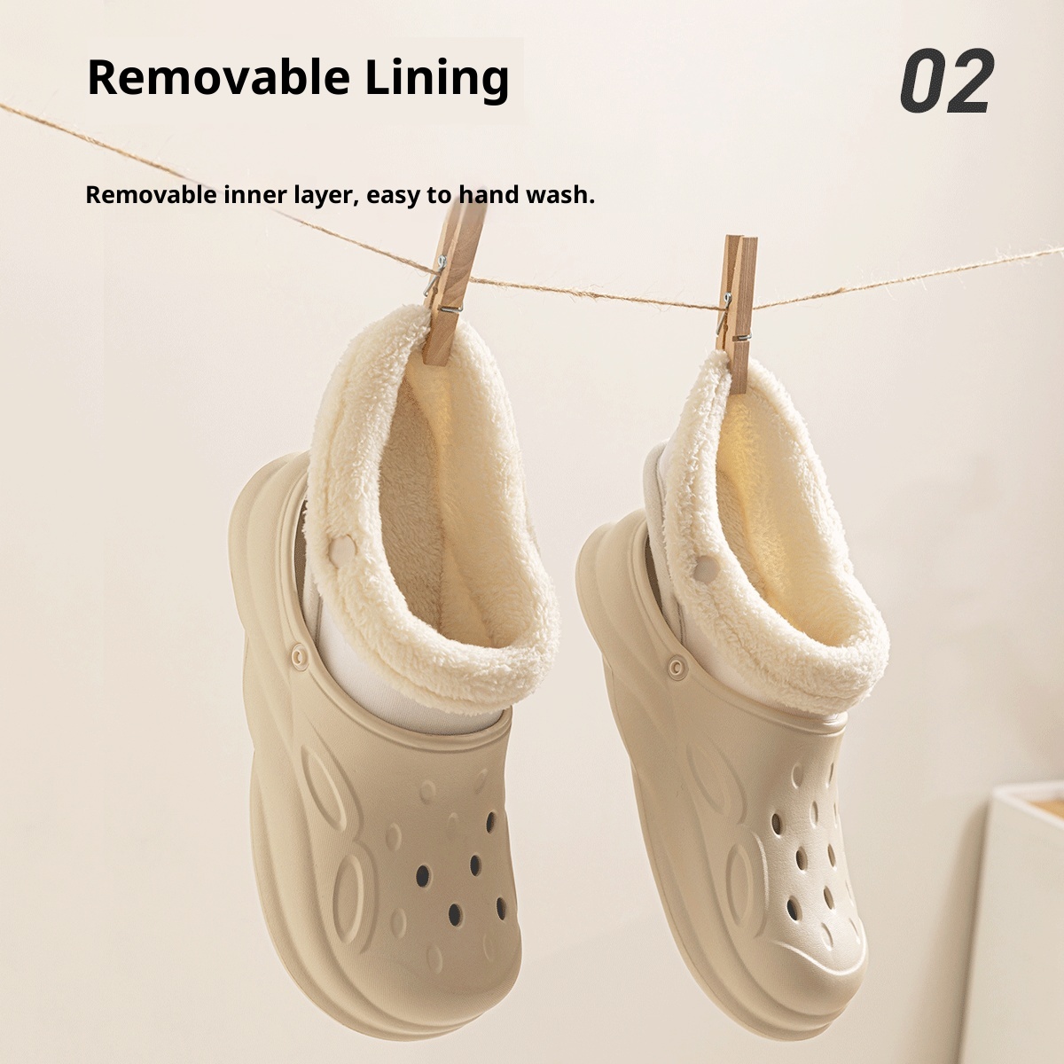 Zees Herren-Clogs mit Fleece-Futter für Paare, 2025 Neu Winter Indoo Rutschfeste, warme Baumwoll-Slipper mit dicker Sohle für Damen und Outdoor_voghion.com