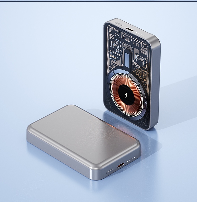 TechGlobe Grenzüberschreitende magnetische kabellose ultradünne Bank mit bidirektionaler Schnellladefunktion und 10000mAh tragbarer mobiler Stromversorgung_voghion.com