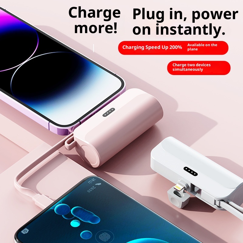 techglobe KC Mini-Notfall-Powerbank 5000mAh, tragbar, für den mobilen Einsatz, ideal als Geschenk für den grenzüberschreitenden Handel, Großhandel_voghion.com