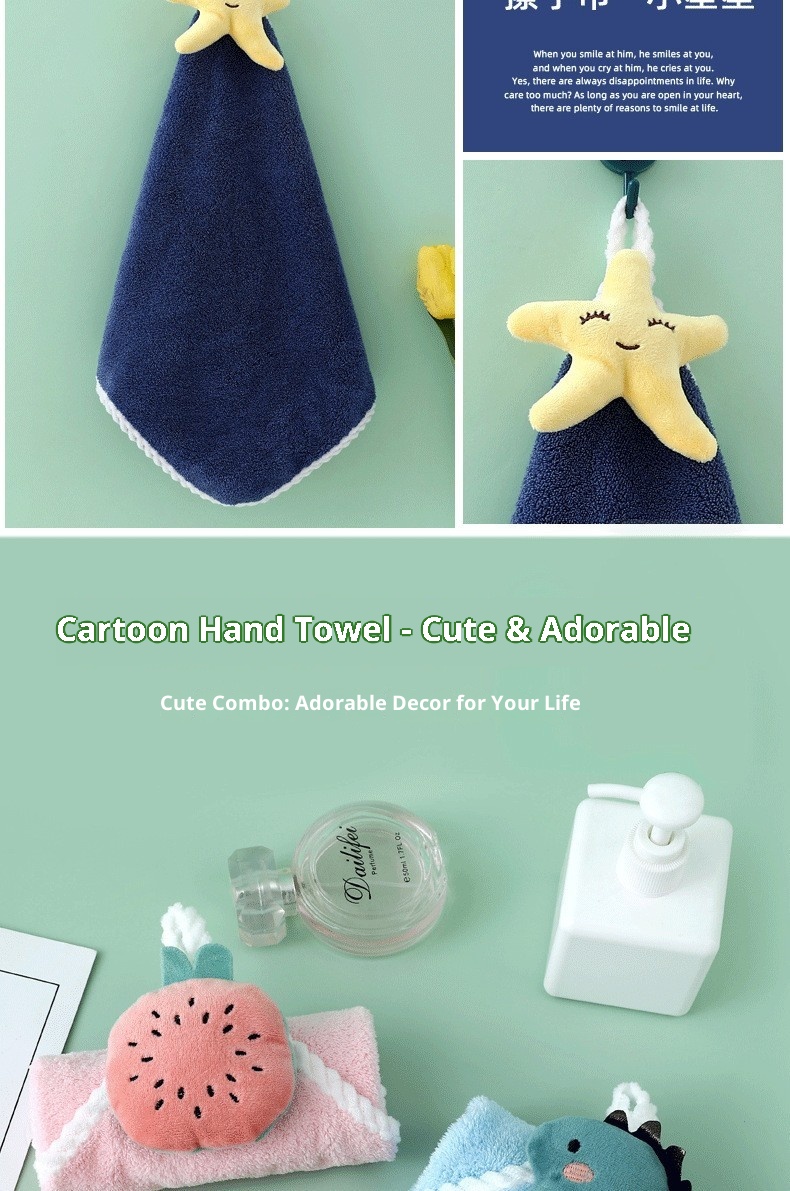 Lillian Korallenvlies-Handtuch, saugfähig, Geschenk für Kindergartenkinder, fusselt nicht, Badehandtuch zum Aufhängen_voghion.com