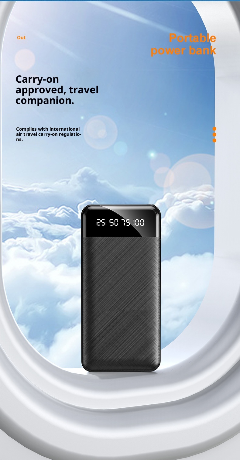 techglobe 20000 MAh Power Bank Business Gift Mini Charger Custom Fast Charging With Cable Compact Portable_voghion.com