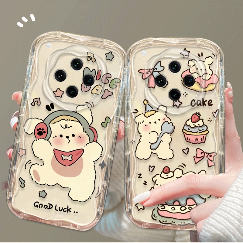 TechGlobe TechGlobe Custodia a forma di coniglietto danzante, piccola, trasparente e morbida, per telefono OPPO, stile carino femminile, Find X8 Pro_voghion.com