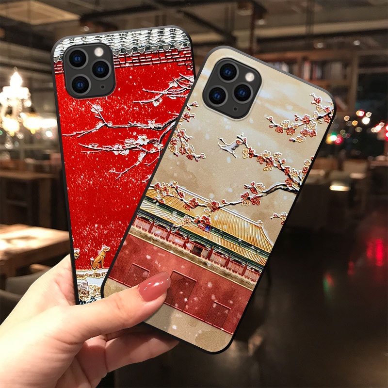 TechGlobe Suitable For 15/17/8 Plus Embossed Phone Chinese Style National Trend Shockproof Fresh Artistic Protective Case_voghion.com