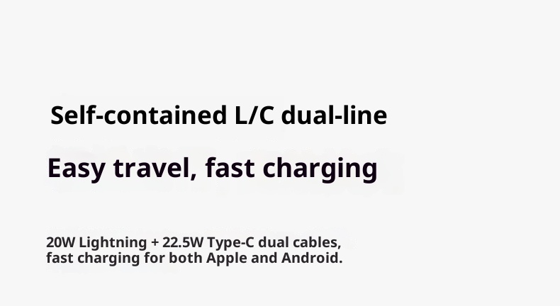 techglobe JileTang Nuovo alimentatore portatile compatto da 10000 mAh con cavo, ricarica rapida da 22,5 W, dropshipping_voghion.com