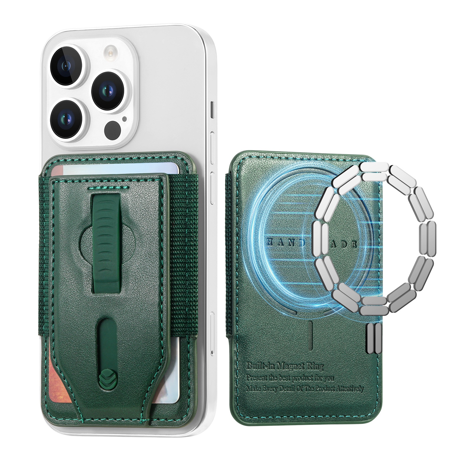 TechGlobe Compatible With IPhone 17 Magnetic Holder Card Hidden Retractable Elastic Wrist Strap N52 Phone Case_voghion.com