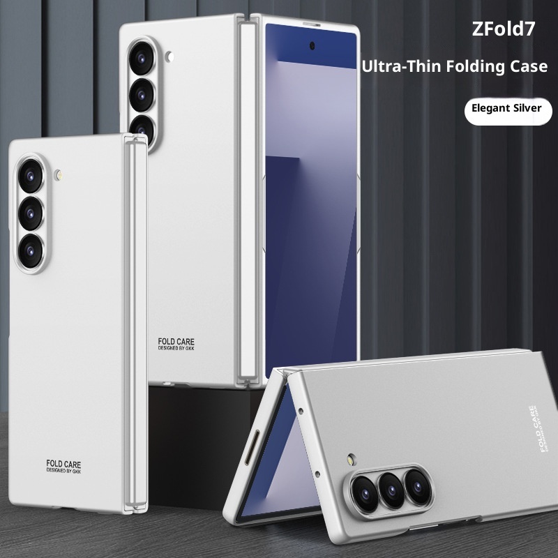 Custodia protettiva pieghevole ultrasottile per telefono Samsung Zfold7, alla moda, opaca, rigida, di colore solido, compatibile con tutti i bordi TechGlobe_voghion.com