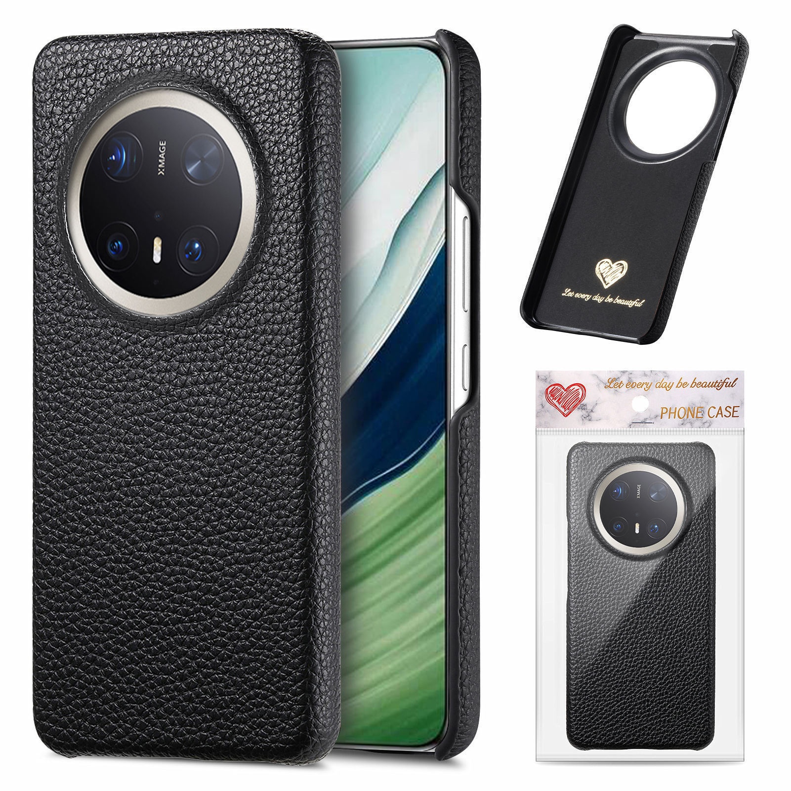 TechGlobe Hochwertiges Lych-Grain-Glattleder, hautfreundlich, kompatibel mit Mat70, groß, stoßfest_voghion.com