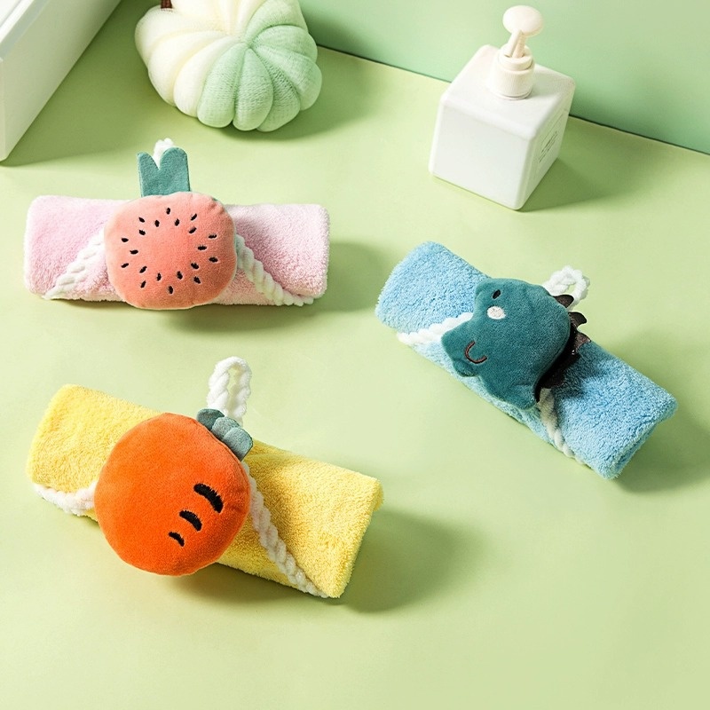 Lillian Hanging Cute Cartoon Home Bathroom Hand Small Square Towel Non-Shedding Soft And Dirty-Resistant_voghion.com