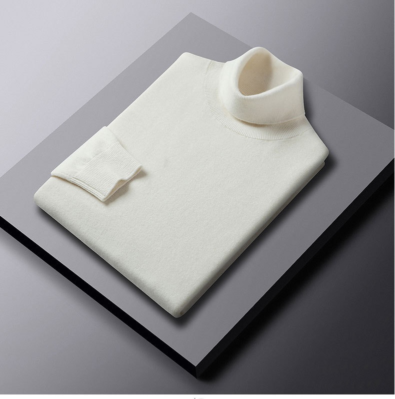 boy Boy Boy Boy 100% Pure 2025 Autumn Winter New Men's High Collar Non-Cashmere Inner Layer Merino Wool Sweater_voghion.com