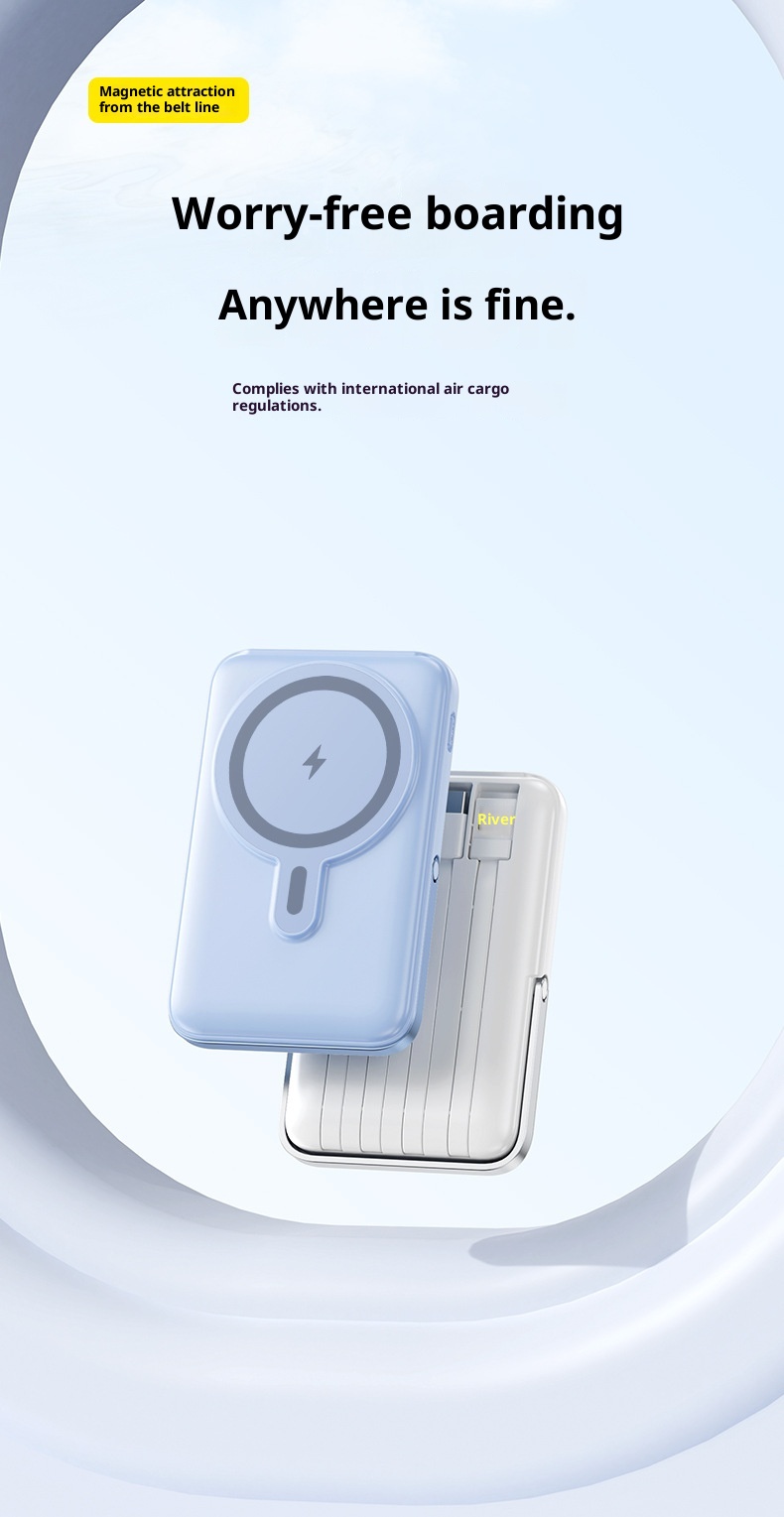 techglobe Wireless Magnetic Power Bank 10000mAh With Built-in Stand Convenient Portable Charger Custom Fast Charging_voghion.com