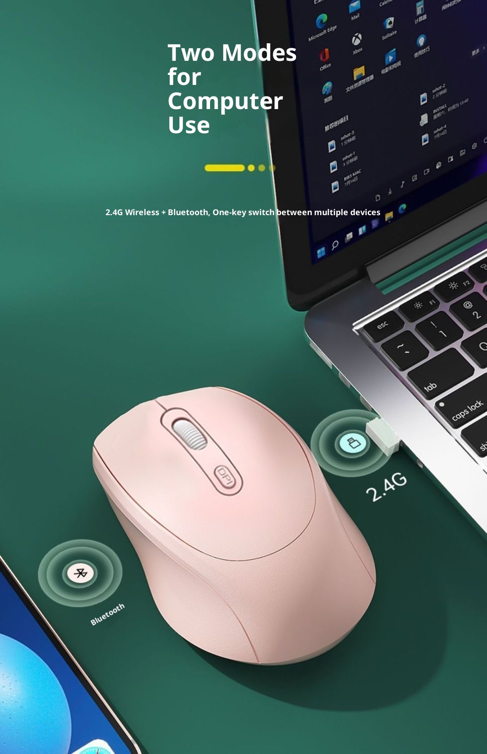 Digitex Digitex Wireless Bluetooth Silent Office Charging Universal Dual-Mode Laptop Desktop Computer Girls Gaming Mouse_voghion.com