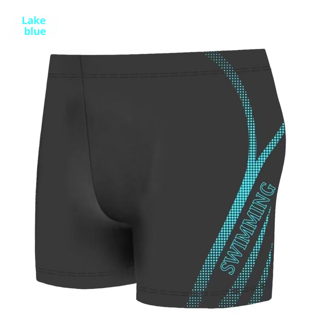 001 Polyester Swimming Trunks Anti-Embarrassment Men's Adult Loose Comfortable Plus Size Printed Boxer Hot Spring Beach_voghion.com