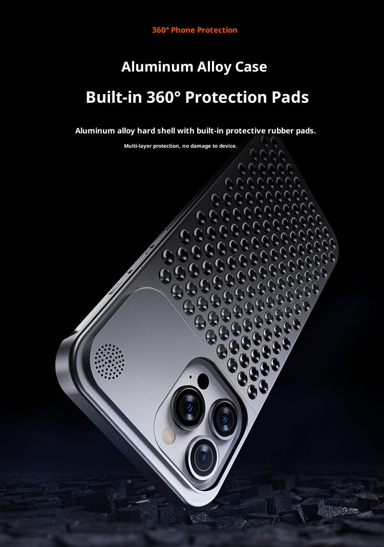 TechGlobe Suitable For 13 Heat Dissipation Metal Protective Anti-drop Aluminum Alloy IPhone 14 Pro Max Phone Case_voghion.com