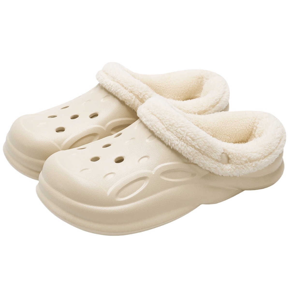 Zees Herren-Clogs mit Fleece-Futter für Paare, 2025 Neu Winter Indoo Rutschfeste, warme Baumwoll-Slipper mit dicker Sohle für Damen und Outdoor_voghion.com