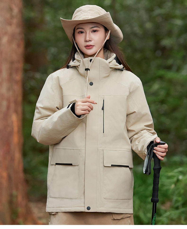 Veste ActiveGo Outdoor décontractée en duvet rembourré, coupe-vent et imperméable pour couple, unisexe, idéale pour les voyages et la randonnée._voghion.com