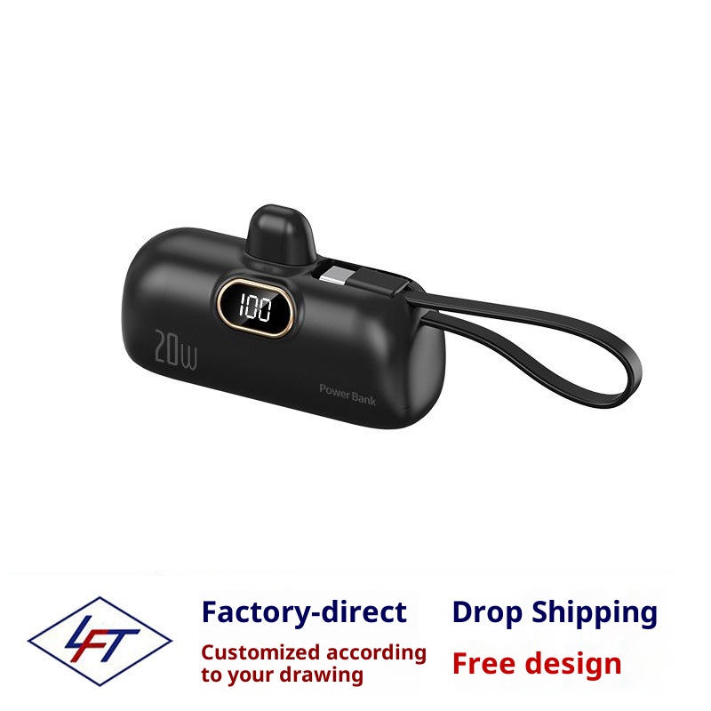 Techglobe Cross-Border KC Mini Capsule Bank 5000mAh 22,5W Ricarica rapida Compatto Alimentatore portatile mobile LG stampato_voghion.com