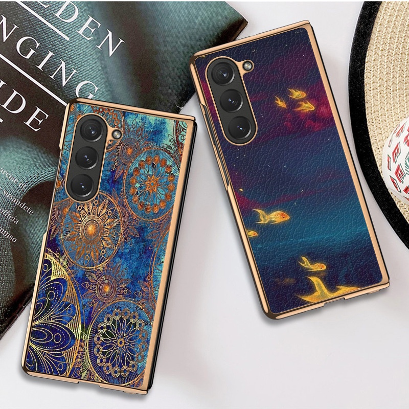 TechGlobe Schutzhülle für Samsung Z 6, galvanisierte Lederoptik, W23, faltbar, schlichtes Design_voghion.com