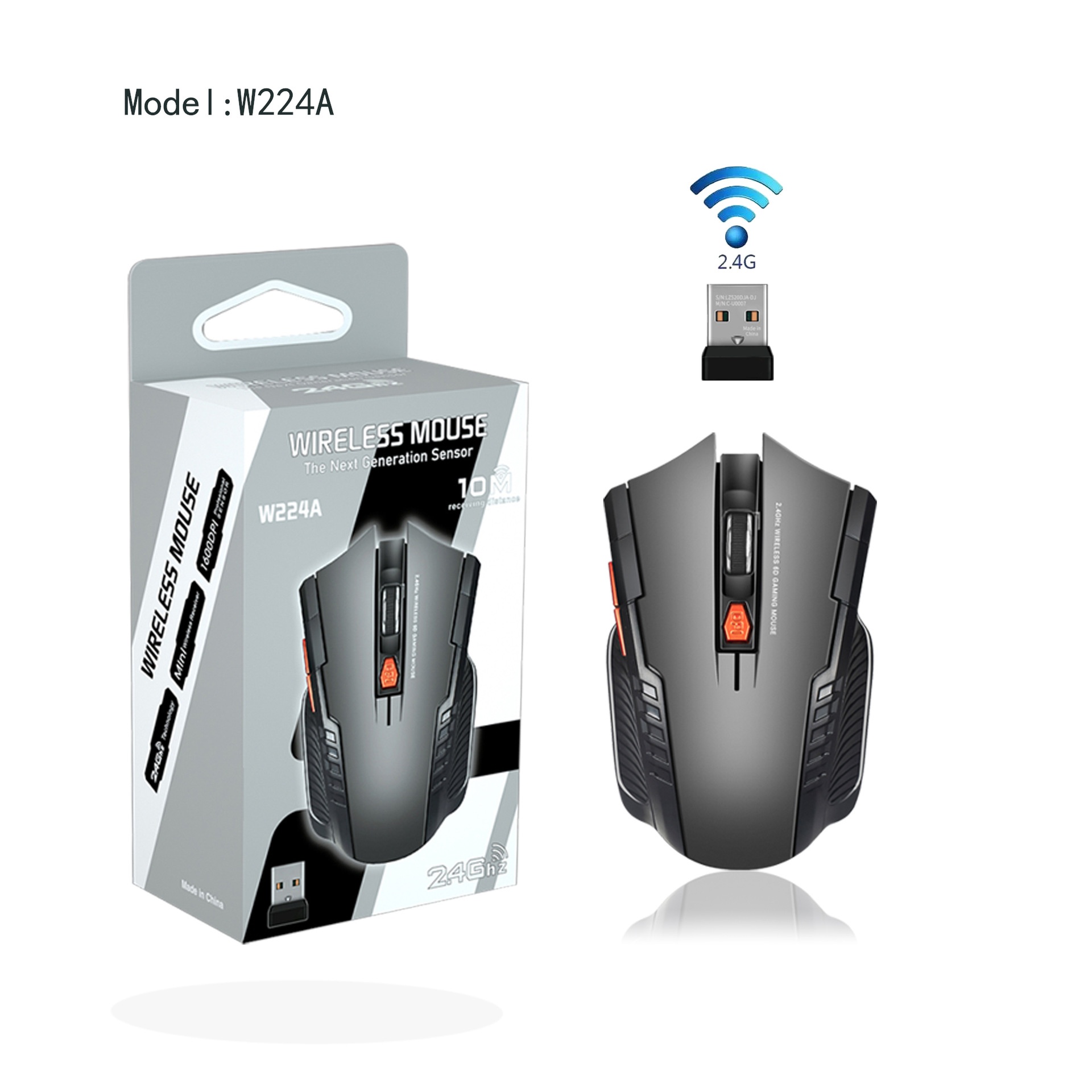 Mouse wireless da gioco Techglobe W224A 2.4G a prezzo unico trattabile_voghion.com
