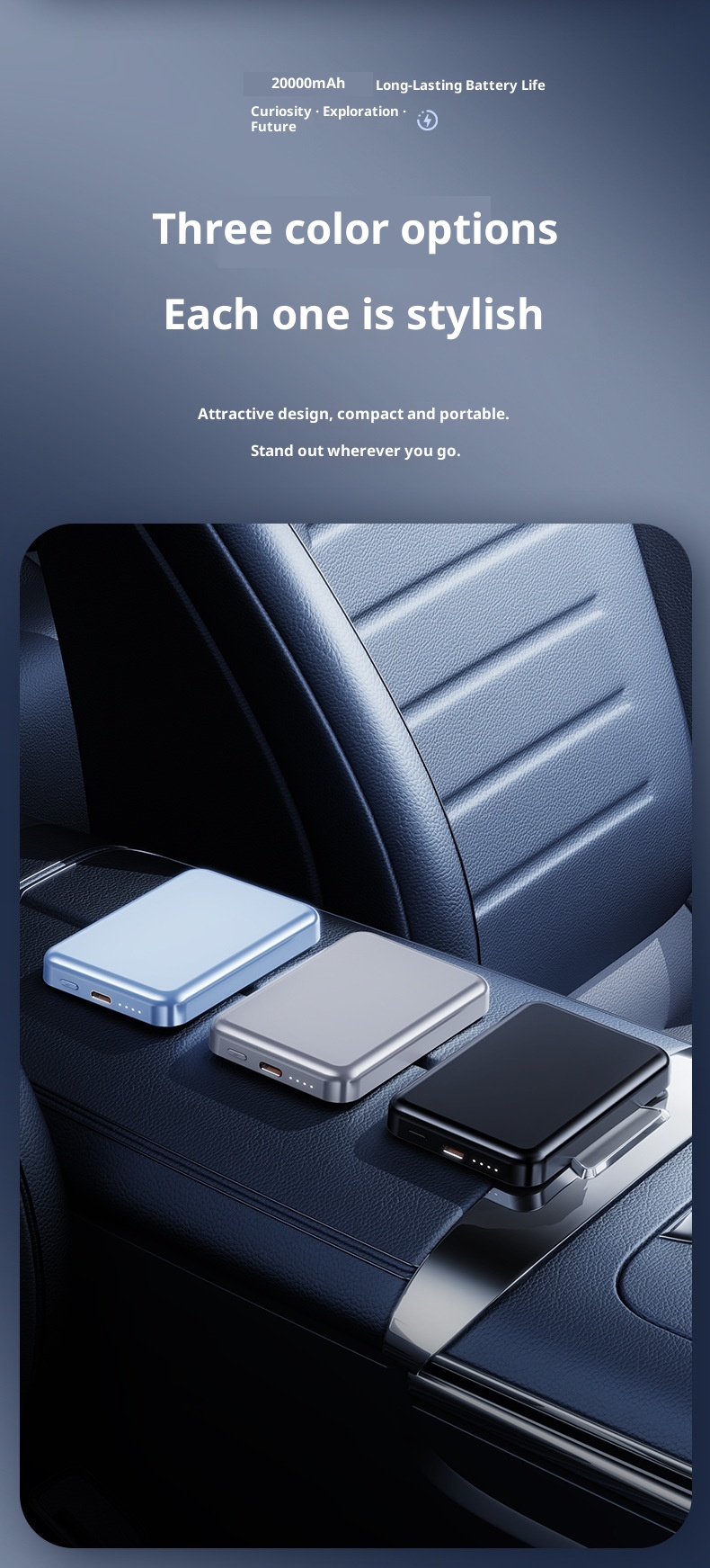 TechGlobe Grenzüberschreitende magnetische kabellose ultradünne Bank mit bidirektionaler Schnellladefunktion und 10000mAh tragbarer mobiler Stromversorgung_voghion.com