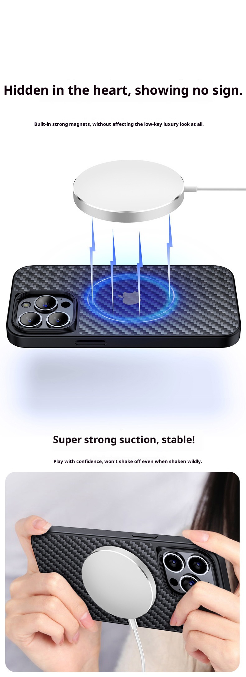 TechGlobe Kevlar Pro Max Compatible 13 Magnetic Phone Carbon Fiber Case One Piece Dropshipping Free Shipping_voghion.com