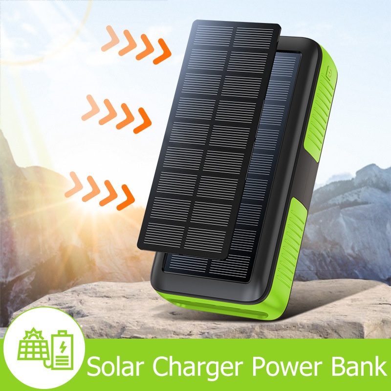 TechGlobe Hand Crank Solar Bank 61200mAh With Built-in Cable, Two-Way Fast Charging Power Pack PSE/METI_voghion.com