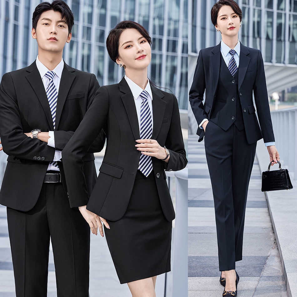 boy Unisex Black Suit Set Business Formal Workwear Gray Wholesale Men's Hot Sale_voghion.com