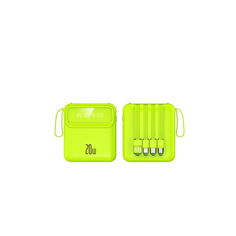 techglobe Mini-Schnellladefunktion mit integriertem Kabel, 20000mAh Powerbank, individuell anpassbar, Großhandelsgeschenk, tragbarer Akku mit großer Kapazität_voghion.com