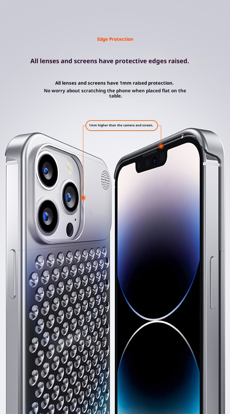 TechGlobe Suitable For 13 Heat Dissipation Metal Protective Anti-drop Aluminum Alloy IPhone 14 Pro Max Phone Case_voghion.com