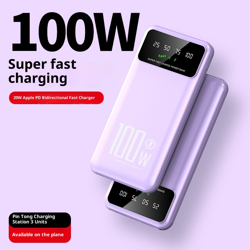 techglobe Super Fast Charging 100W Custom Gift Mini Built-in Cable Bank 20000mAh Wholesale Mobile Power Supply_voghion.com