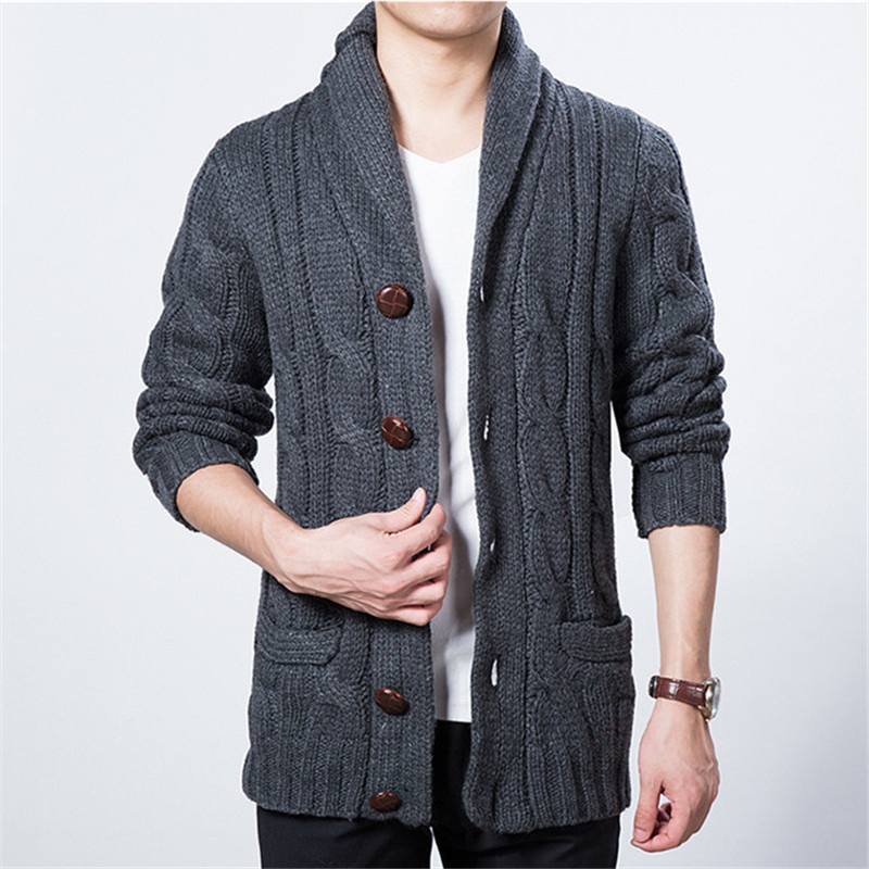 niño Niño Niño Niño Fuente transfronteriza Abrigo de lana informal para hombre Primavera y otoño Nuevo estilo Cárdigan de punto Solapa grande Tallas grandes De moda_voghion.com