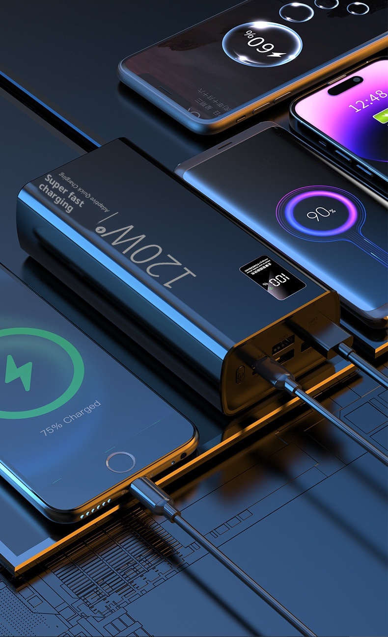 TechGlobe all'ingrosso 50000mAh 80000 Bank Ultra grande capacità alimentatore mobile per esterni originale 120W ricarica rapida Dropshipping_voghion.com