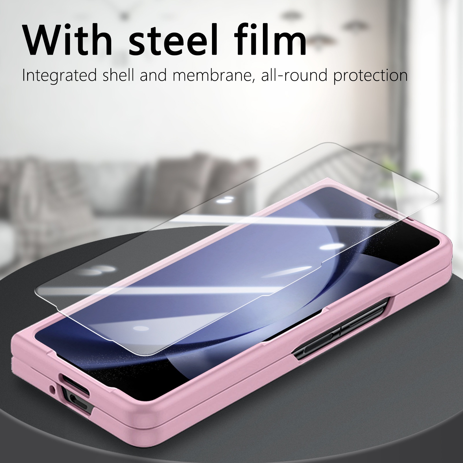 TechGlobe Compatible With Samsung ZFold7 And Screen Protector Integrated Phone Case Exquisite Boxed 360 Multi-Angle Rotating Stand_voghion.com