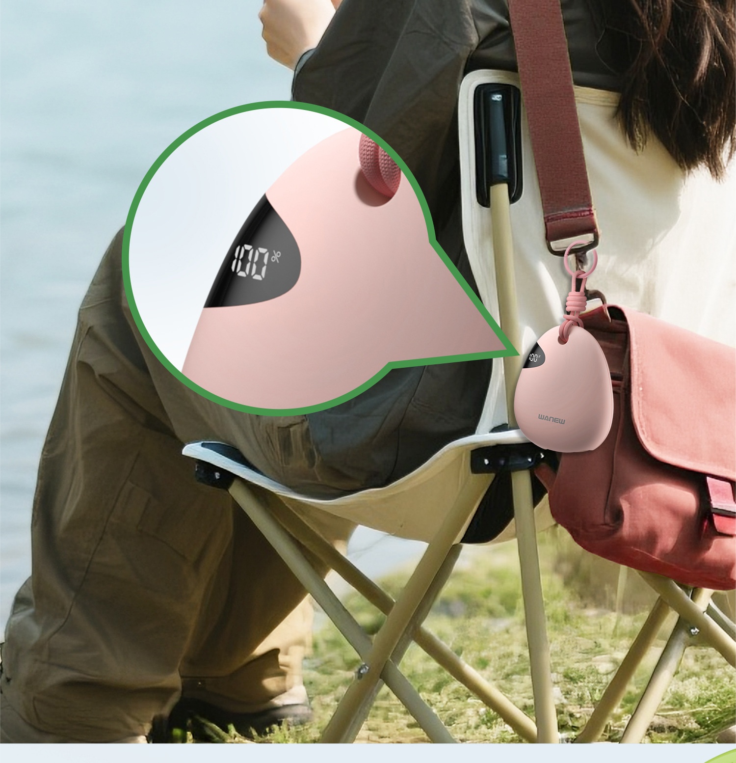 techglobe Gulfstream Pebble 3C Outdoor 10000mAh Mobile Power Bank Large Capacity Retractable Cable 66W Portable Charger_voghion.com