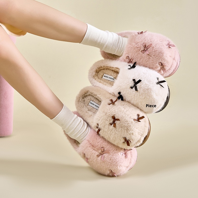 Zees 2025 New Furry Winter Indoor Home Warm Plush Thick Sole Cushioned Cotton Slippers For Women_voghion.com