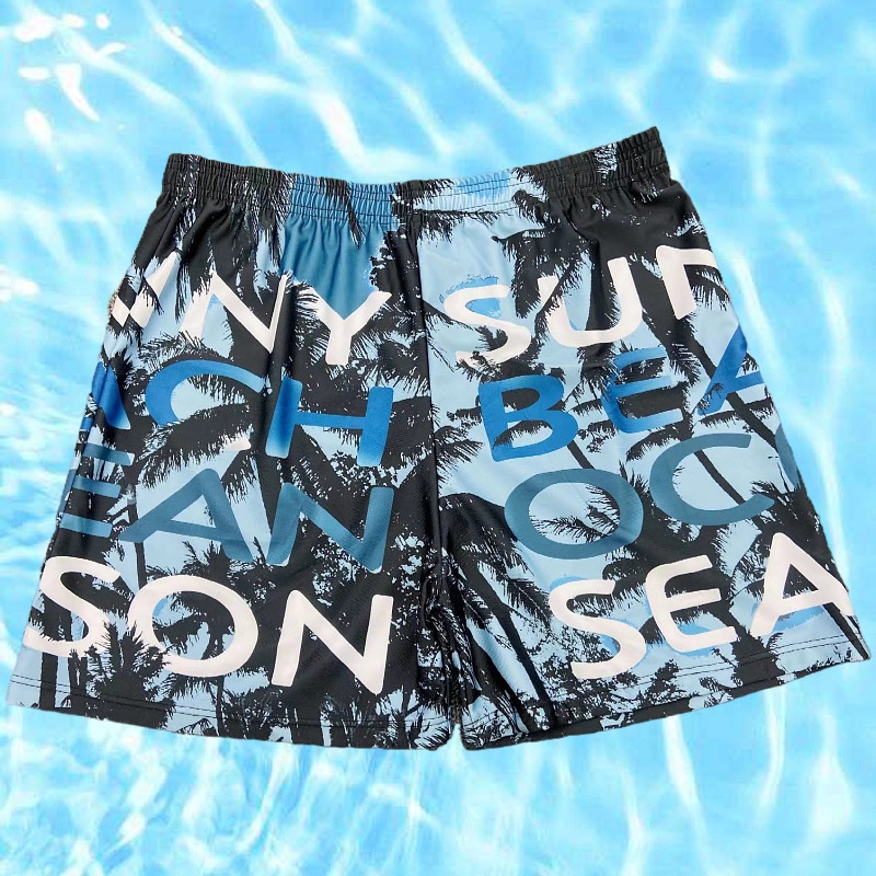 001 Wholesale Men's Adult Loose Comfortable Plus Size Boxer Hot Spring Swimming Trunks Beach Shorts_voghion.com