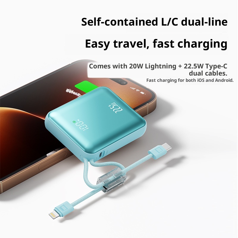 techglobe 22.5W Super Fast Charging Power Bank 10000mAh Digital Display Gift Lightweight Mini Portable Charger Custom_voghion.com