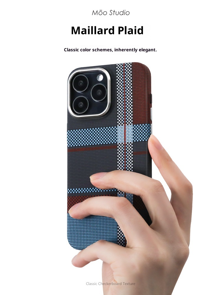 Capa TechGlobe compatível com iPhone 16 Pro Max, magnética, em Kevlar com textura de fibra de carbono, para iPhone 15, com toque suave e resistente a impactos._voghion.com