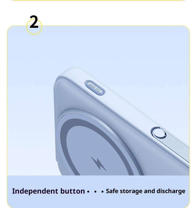 techglobe Wireless Magnetic Power Bank 10000mAh With Built-in Stand Convenient Portable Charger Custom Fast Charging_voghion.com