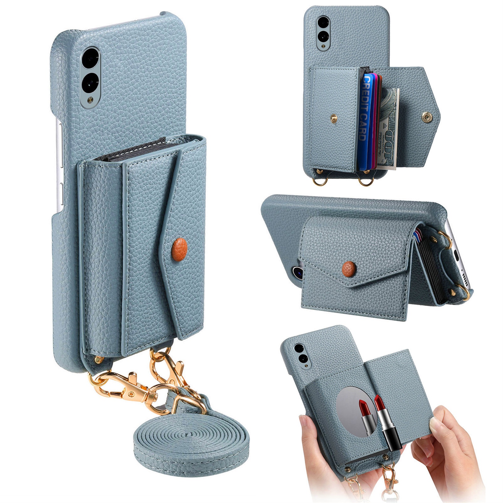 Funda de cuero tipo monedero compatible con Fujitsu WE2 de TechGlobe, compatible con Sony 1VII de séptima generación, con ranura para tarjetas y función atril._voghion.com