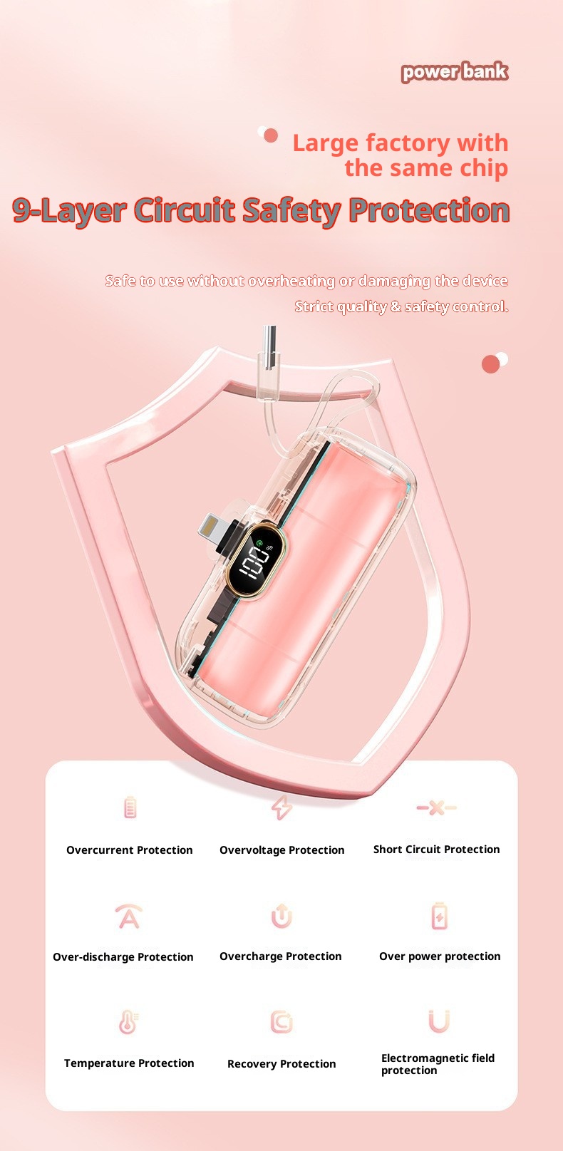 Techglobe Cross-Border KC Mini Capsule Bank 5000mAh 22,5W Ricarica rapida Compatto Alimentatore portatile mobile LG stampato_voghion.com