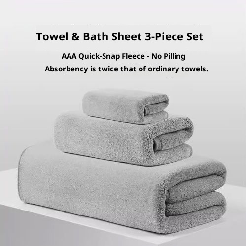 Lillian - Set di tre asciugamani in velluto giapponese con fiocco di neve per uomo, extra spessi, assorbenti, ad asciugatura rapida, per uso domestico, per adulti_voghion.com