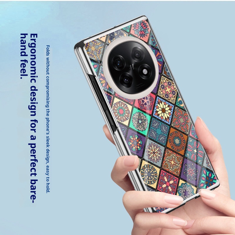 Custodia protettiva in vetro elettrolitico compatibile con Oppo N5 di TechGlobe, pieghevole, con motivo alla moda Find N3._voghion.com