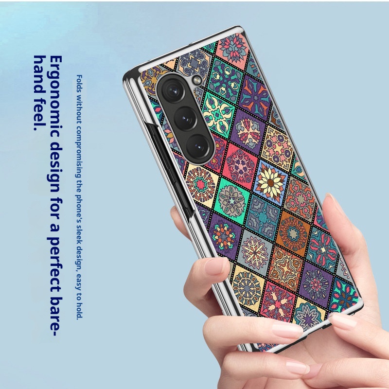 TechGlobe Schutzhülle für Samsung Z 6, galvanisierte Lederoptik, W23, faltbar, schlichtes Design_voghion.com