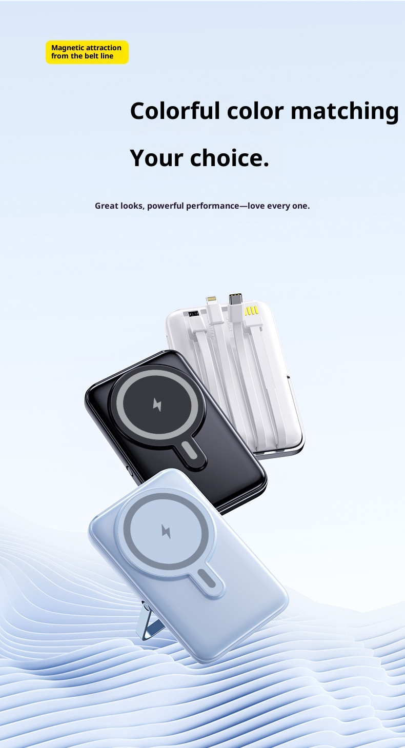 techglobe Wireless Magnetic Power Bank 10000mAh With Built-in Stand Convenient Portable Charger Custom Fast Charging_voghion.com