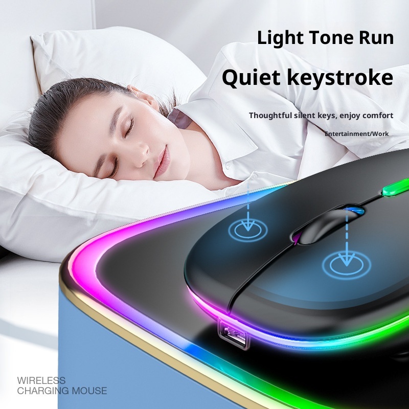 Techglobe Bluetooth For Laptop, Phone, Tablet Universal Wholesale Silent Dual Mode Luminous Wireless Mouse Type-C Interface_voghion.com