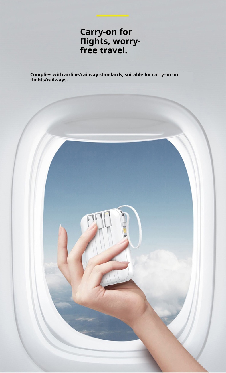 techglobe 20000mAh Gift Wholesale With Built-in Cable Digital Display Portable Large Capacity Power Bank_voghion.com