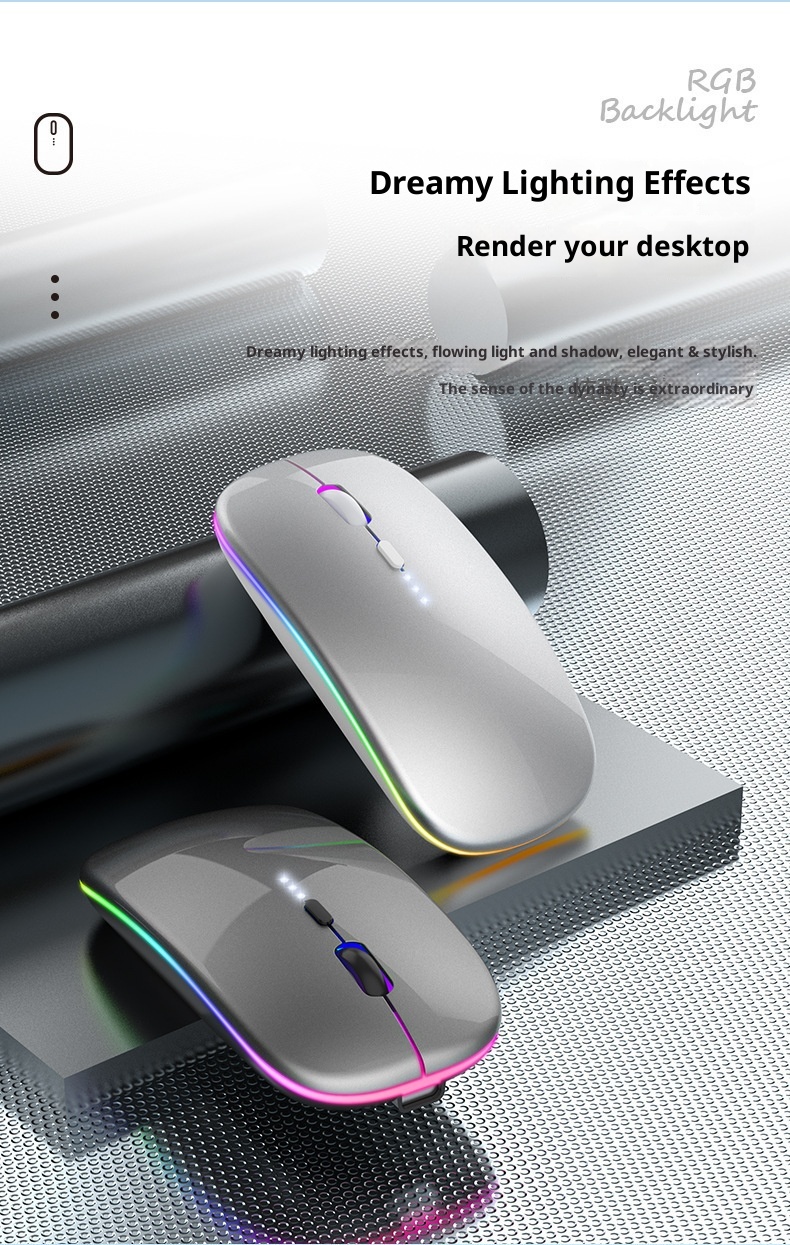 Techglobe Hot-Selling Type-C Charging Silent Bluetooth Dual-Mode Power Display Wireless Mouse Universal For Phones And_voghion.com